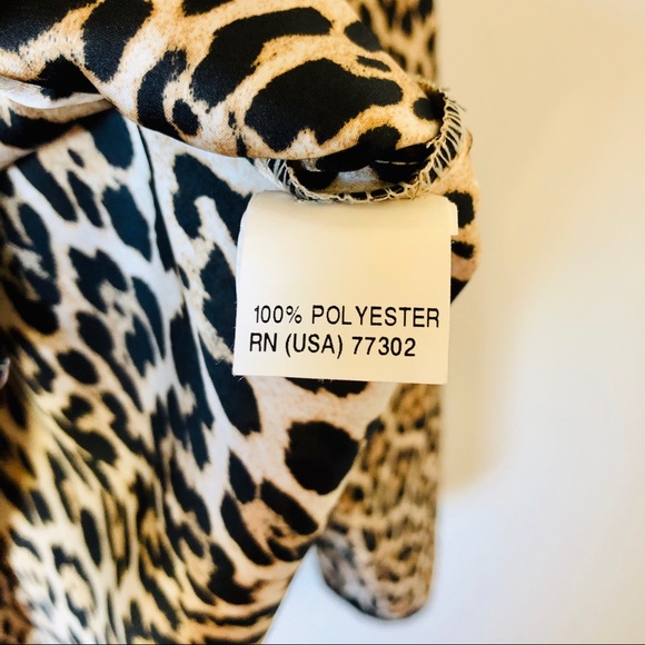 Zara Basic Leopard Print Button Blouse Small - Picture 10 of 11